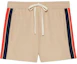 Buy GUCCI Beige High-Waisted Striped Embroidered Casual Shorts. 737416-XJFFB-9117