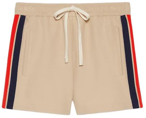 GUCCI Beige High-Waisted Striped Embroidered Casual Shorts. 737416-XJFFB-9117 Order GUCCI Beige High-Waisted Striped Embroidered Casual Shorts. 737416-XJFFB-9117