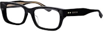 Order GUCCI Black Acetate Square Optical Eyeglass Frame with Engraved Temples. GG1533OA 001