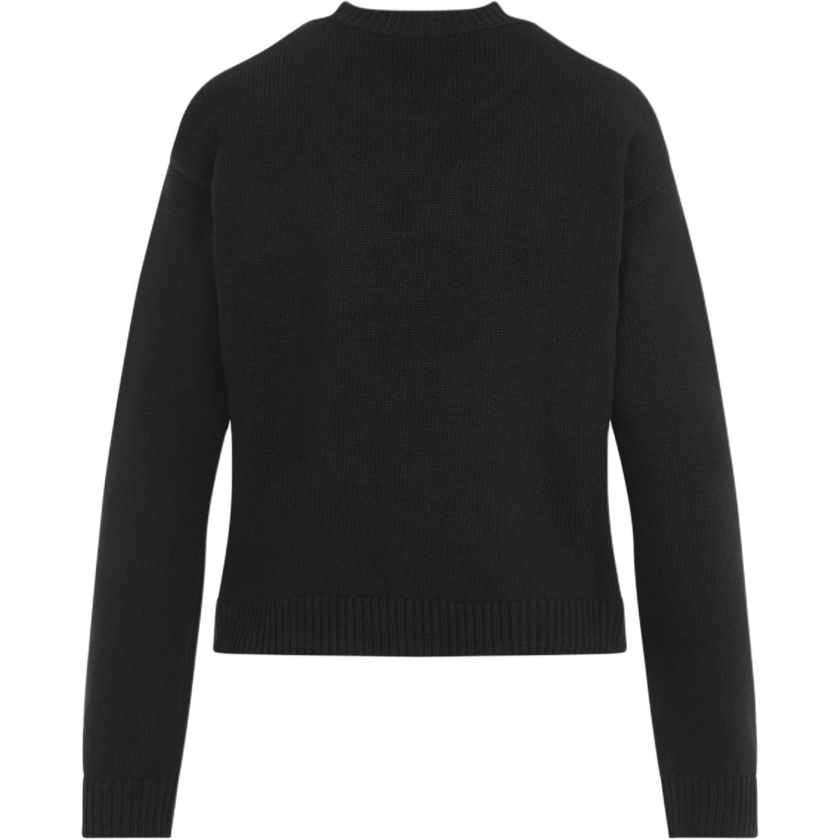 Lookbook GUCCI  Black Alphabet Embroidered Knit Crewneck Sweater. 770072-XKEBC-1289