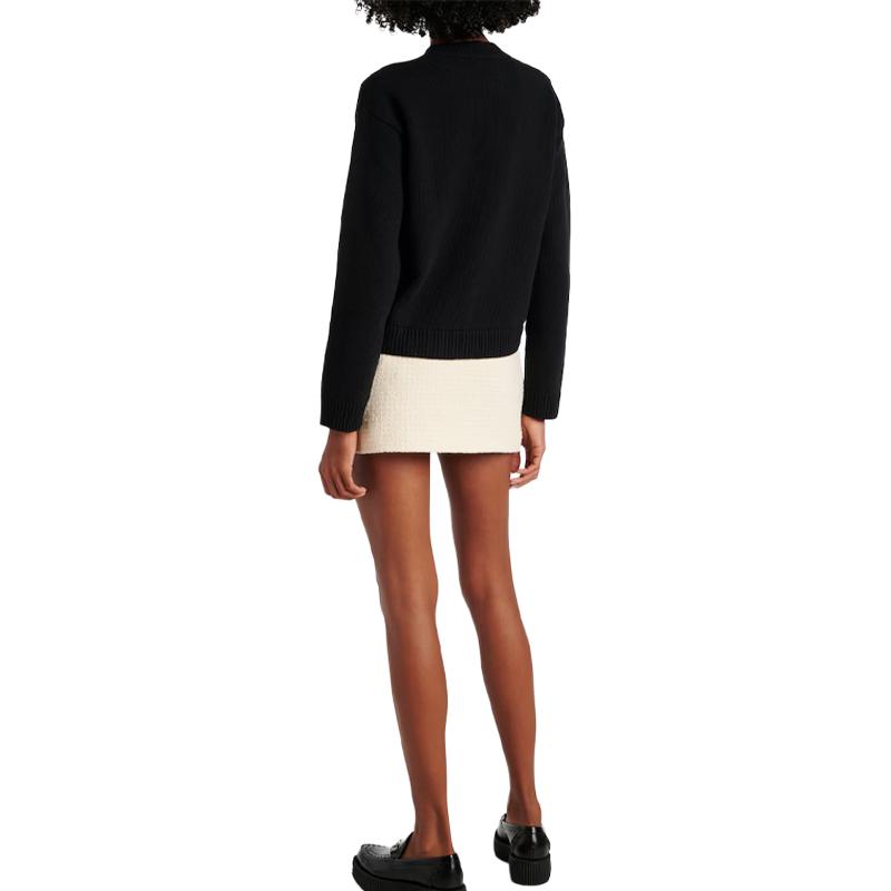 Purchase GUCCI  Black Alphabet Embroidered Knit Crewneck Sweater. 770072-XKEBC-1289