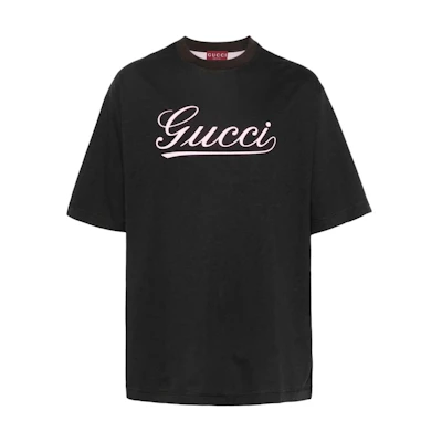 GUCCI Black Crew Neck Logo Short Sleeve T-Shirt. 798769-XJGQ3-1142