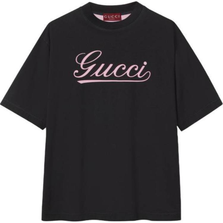 GUCCI  Black Crew Neck Logo Short Sleeve T-Shirt. 798769-XJGQ3-1142 圖 2
