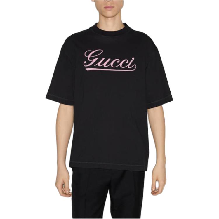 GUCCI  Black Crew Neck Logo Short Sleeve T-Shirt. 798769-XJGQ3-1142 圖 5