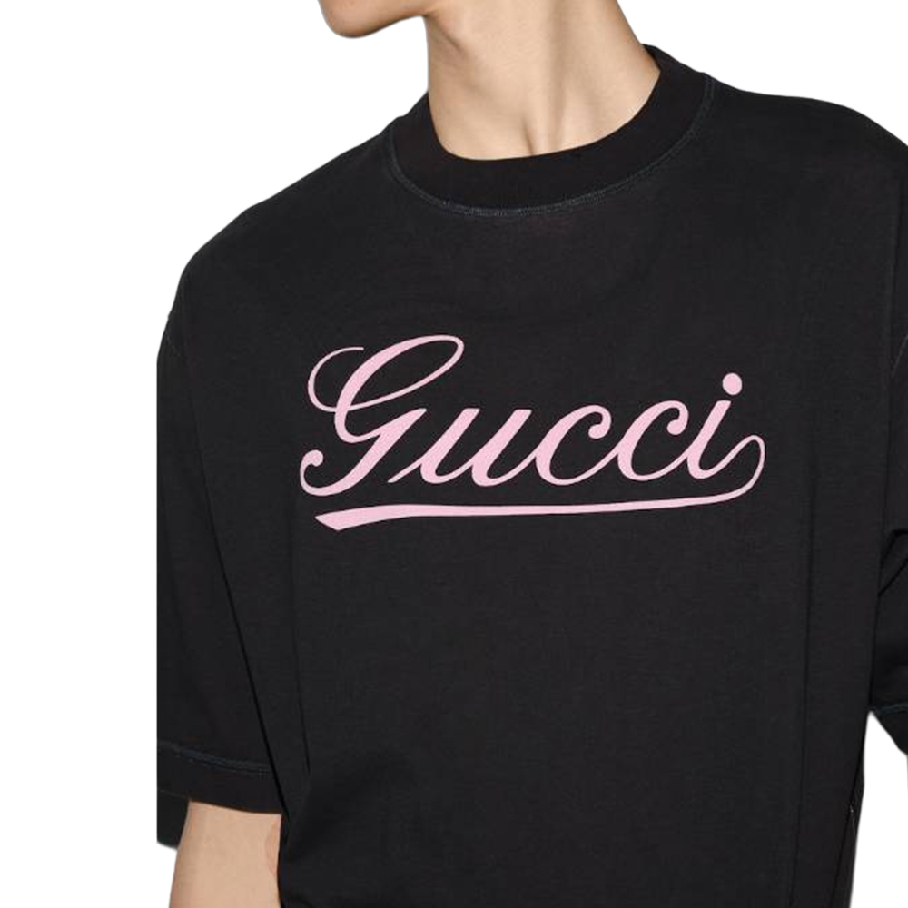 GUCCI  Black Crew Neck Logo Short Sleeve T-Shirt. 798769-XJGQ3-1142 圖 7