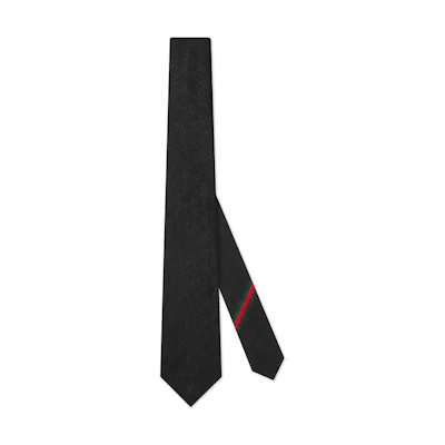 GUCCI Black Geometric Jacquard Pattern Tie 761668-4E217-1000