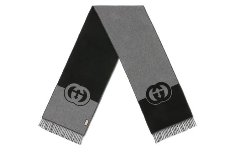 GUCCI  Black Jacquard Fringed Tassel Knit Scarf. 7154974GAAA 圖 3