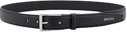 Order GUCCI Black Leather Belt with Letter Logo and Pin Buckle. 795635AADQX1000