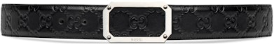 Buy GUCCI Black Leather Printed Textured Belt 3.5CM Wide. 403941cwcon1000