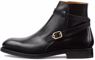 Gucci 'Black Metal Buckle Round-Toe Ankle Boots' 758638-0GQ00-1000 Gucci 'Black Metal Buckle Round-Toe Ankle Boots' 758638-0GQ00-1000