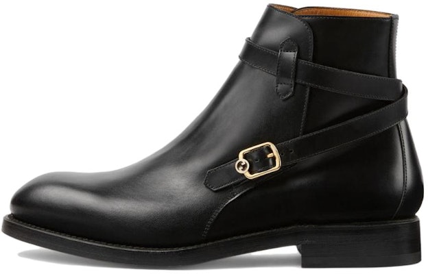 Gucci 'Black Metal Buckle Round-Toe Ankle Boots' 758638-0GQ00-1000 Buy Gucci 'Black Metal Buckle Round-Toe Ankle Boots' 758638-0GQ00-1000
