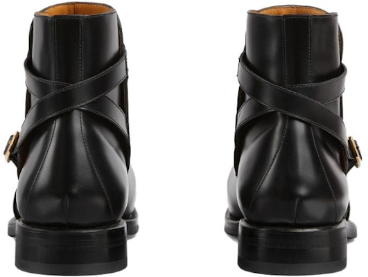 Gucci 'Black Metal Buckle Round-Toe Ankle Boots' 758638-0GQ00-1000 Shop Gucci 'Black Metal Buckle Round-Toe Ankle Boots' 758638-0GQ00-1000