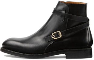 Gucci 'Black Metal Buckle Round-Toe Ankle Boots' 758638-0GQ00-1000 Gucci 'Black Metal Buckle Round-Toe Ankle Boots' 758638-0GQ00-1000