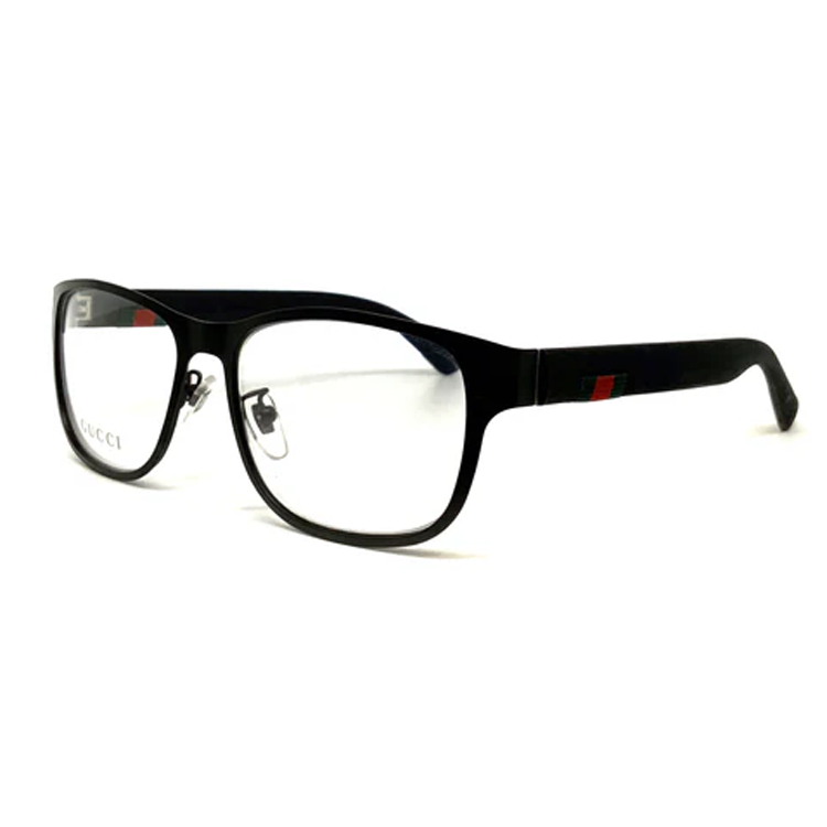 GUCCI  Black Rectangular Acetate Optical Glasses with Solid Temples. GG0013O00155