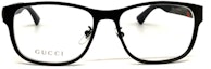 Shop GUCCI Black Rectangular Acetate Optical Glasses with Solid Temples. GG0013O00155