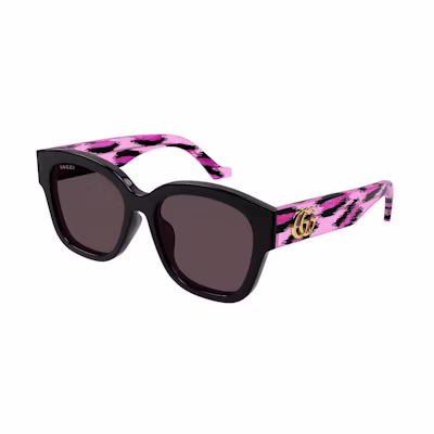 GUCCI Black Rectangular Acetate Sunglasses with Hinged Temples GG1550SK 004