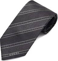 Order GUCCI 黑色絲質領帶搭配灰黑條紋 - 優雅商務風格 499694-4B002-1000