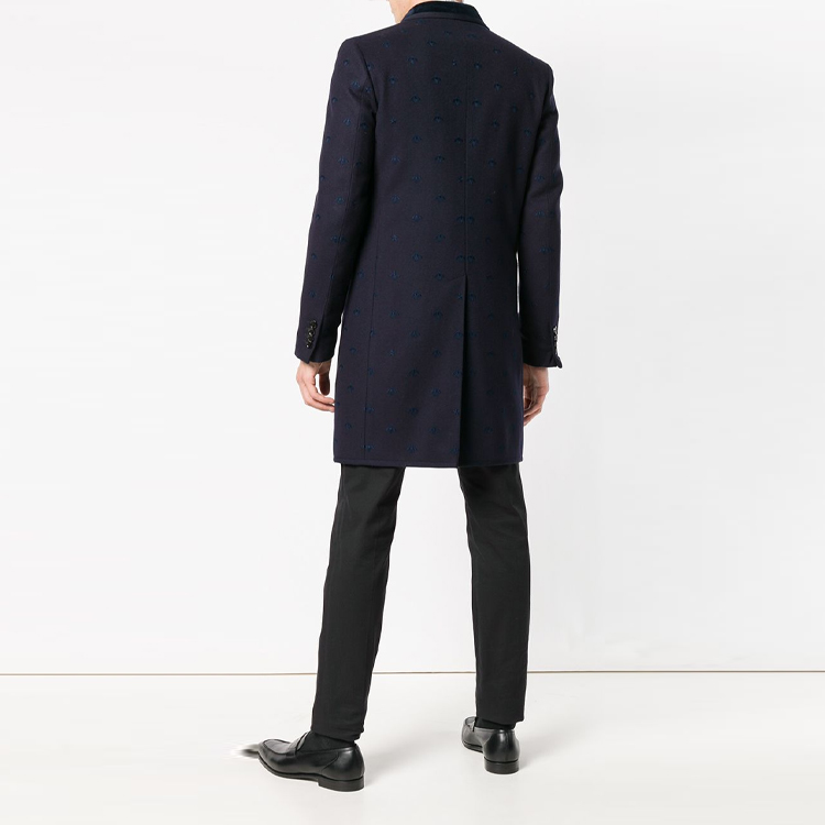 Purchase GUCCI Abrigo Casual Negro de Una Sola Fila de Botones Largo Medio 522526-Z510C-4240