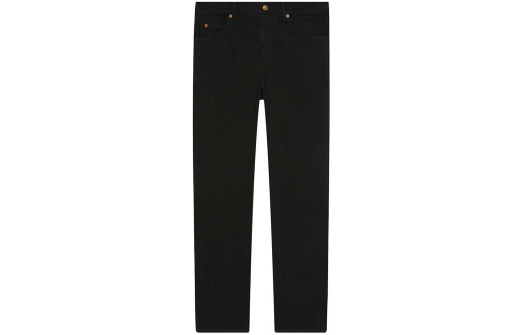 GUCCI  Black Solid Button Straight-Leg Jeans. 675701-XDB0R-1043