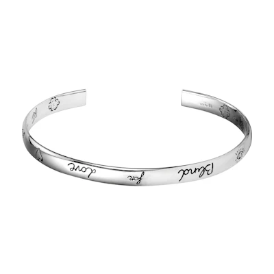 GUCCI "Blind For Love" 925 Silver Bracelet Unisex Couples Silver 455242-J8400-0701