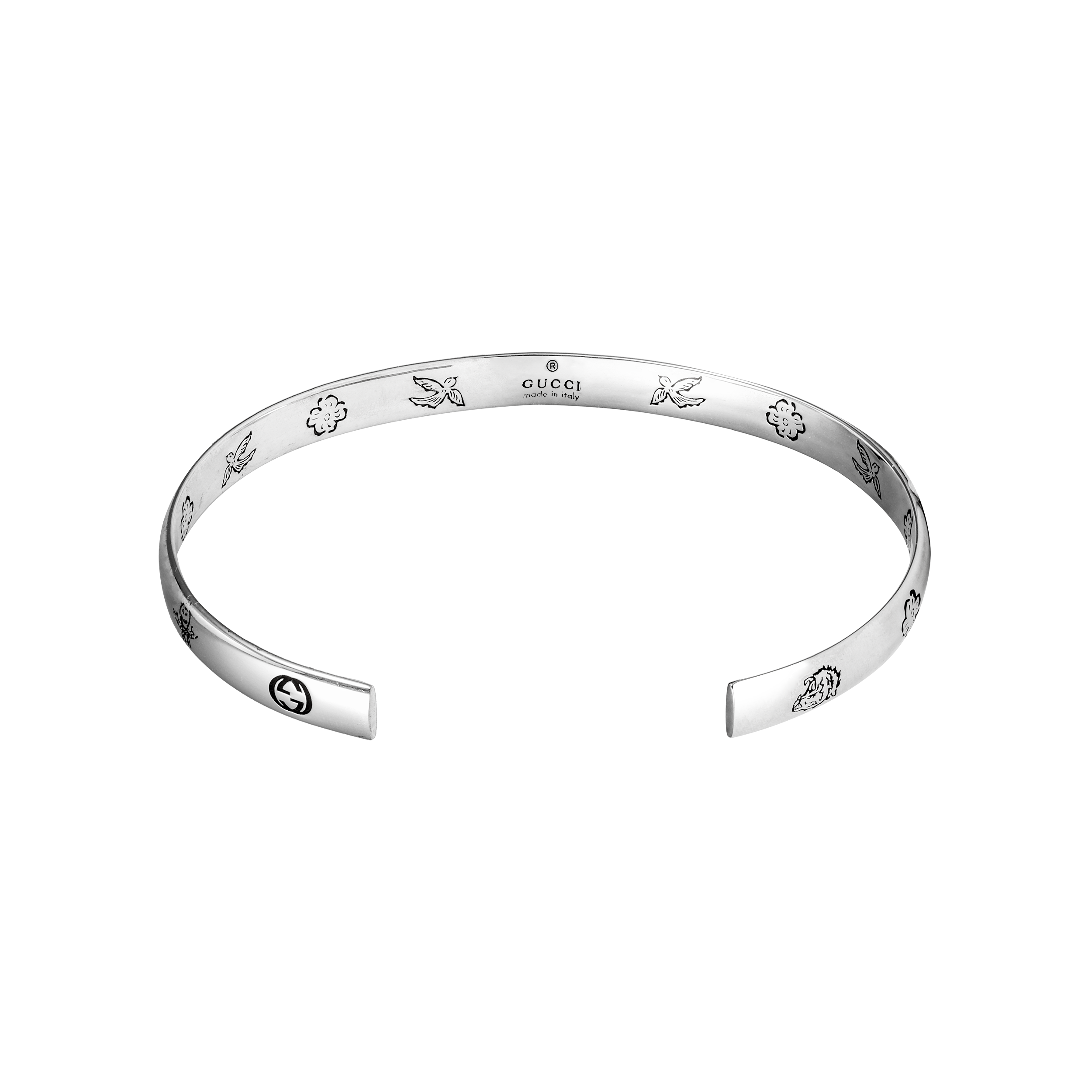 Lookbook GUCCI "Blind For Love" Gelang Perak 925 Unisex Pasangan Perak. 455242-J8400-0701