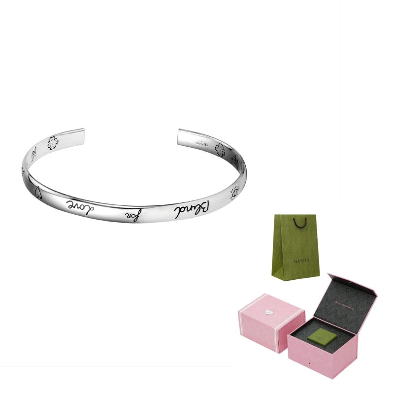 Purchase GUCCI "Blind For Love" Gelang Perak 925 Unisex Pasangan Perak. 455242-J8400-0701