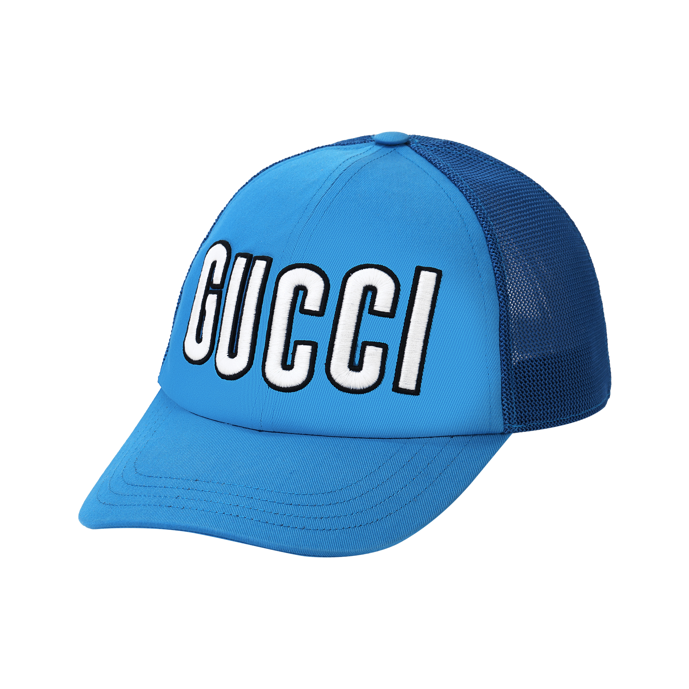 GUCCI  Blue Casual Cap with Letter Logo Patch. 701324-4HAOY-4969