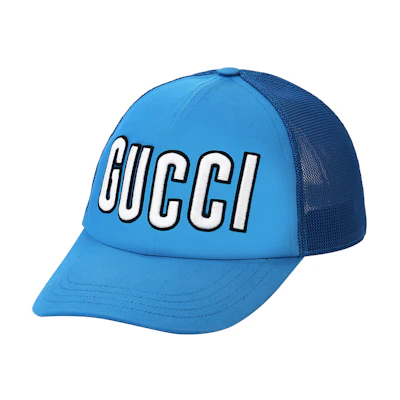 GUCCI Blue Casual Cap with Letter Logo Patch. 701324-4HAOY-4969