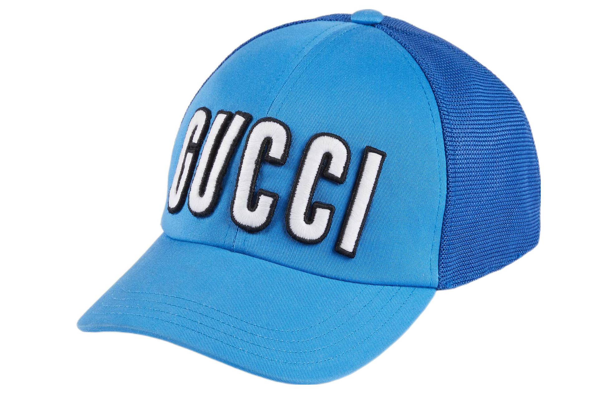 Order GUCCI  Blue Casual Cap with Letter Logo Patch. 701324-4HAOY-4969