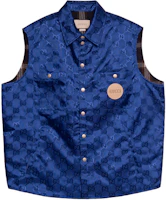 Order GUCCI Blue Casual Vest with Letter Pattern and Single Button Closure 631890-Z8AK7-4424