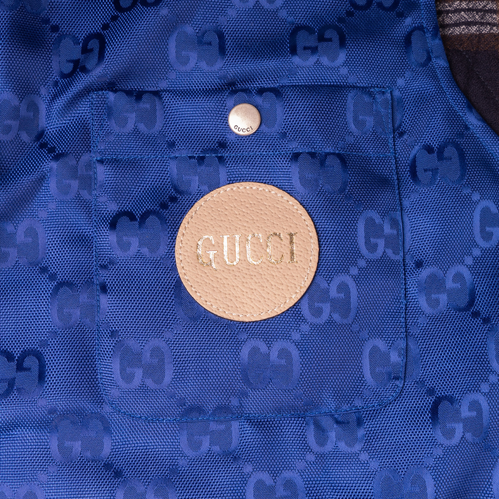 Cheap GUCCI  Blue Casual Vest with Letter Pattern and Single Button Closure 631890-Z8AK7-4424