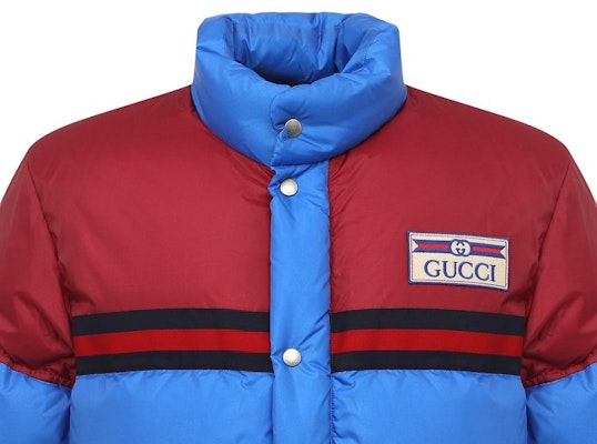 GUCCI 藍色拼接徽標印花長袖羽絨外套. 673150-Z8AQ0-4415 Details for GUCCI 藍色拼接徽標印花長袖羽絨外套. 673150-Z8AQ0-4415