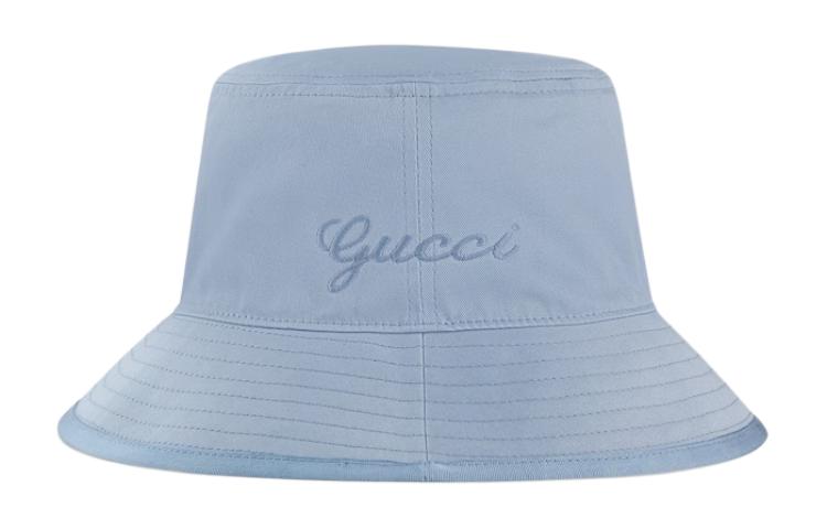 Order GUCCI  Blue Logo Embroidered Cotton Bucket Hat. 7827334HA8Y4969