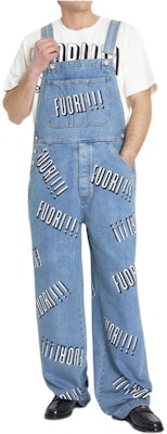 GUCCI Blue Loose Fit Overalls with All-Over Letter Print and Zipper. 742592-XDCFU-4452 Lookbook GUCCI Blue Loose Fit Overalls with All-Over Letter Print and Zipper. 742592-XDCFU-4452