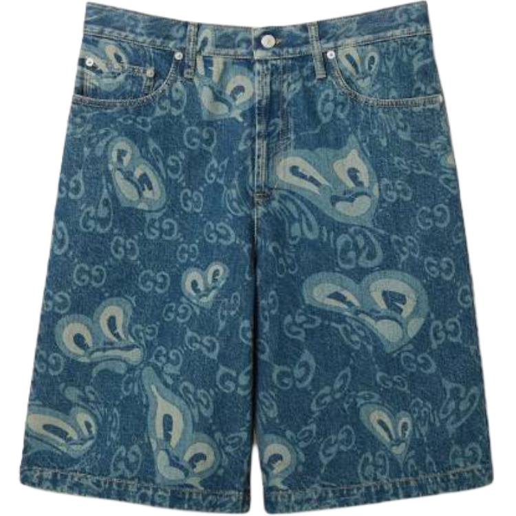 Order GUCCI 蓝色双G标志腰带环拉链牛仔短裤 783815-XDCXR-4759
