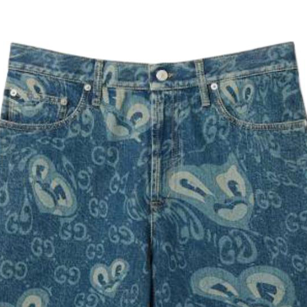 Lookbook GUCCI 蓝色双G标志腰带环拉链牛仔短裤 783815-XDCXR-4759