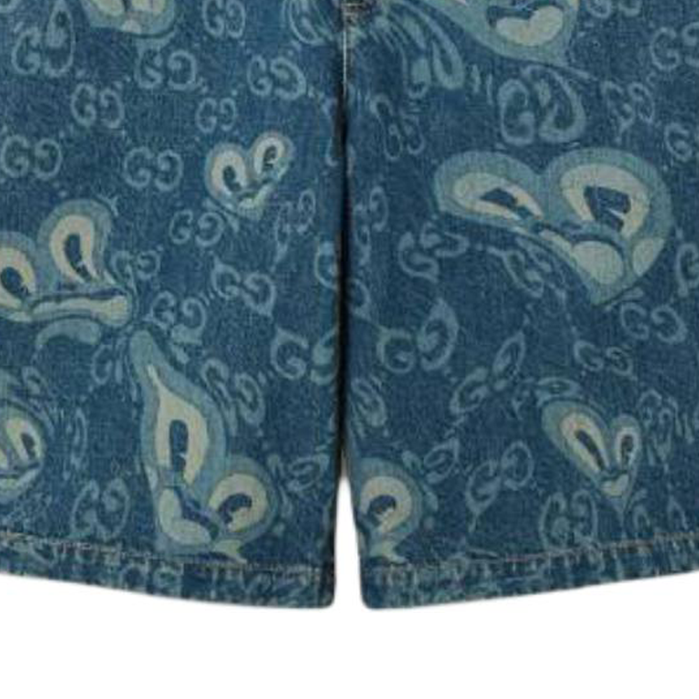 Purchase GUCCI 蓝色双G标志腰带环拉链牛仔短裤 783815-XDCXR-4759