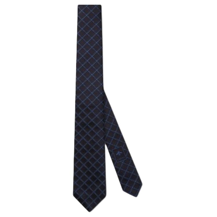 GUCCI  Blue Tie with Logo Design. 7924644E0094168