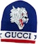 Order GUCCI Blue Wool Knit Beanie with Letter Print. 5475124G2066568