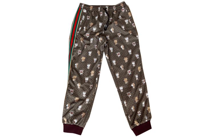 GUCCI  Brown Casual Cartoon Jogger Knit Sweatpants. 654941-XJDEW-2231