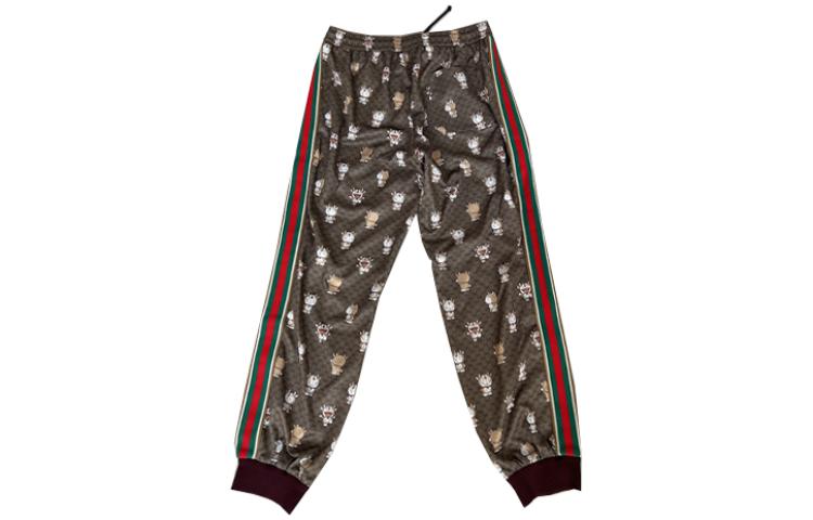 Lookbook GUCCI Pantalones Jogger de Punto Marrón Casual con Diseño de Dibujos Animados. 654941-XJDEW-2231