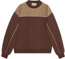 GUCCI Brown Logo Print Crewneck Long-Sleeve Sweatshirt. 768479-XJF35-2255 GUCCI Brown Logo Print Crewneck Long-Sleeve Sweatshirt. 768479-XJF35-2255