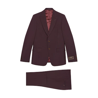 GUCCI Brown Love Parade Single-Breasted Suit with Logo Tag. 694603-Z592B-5634