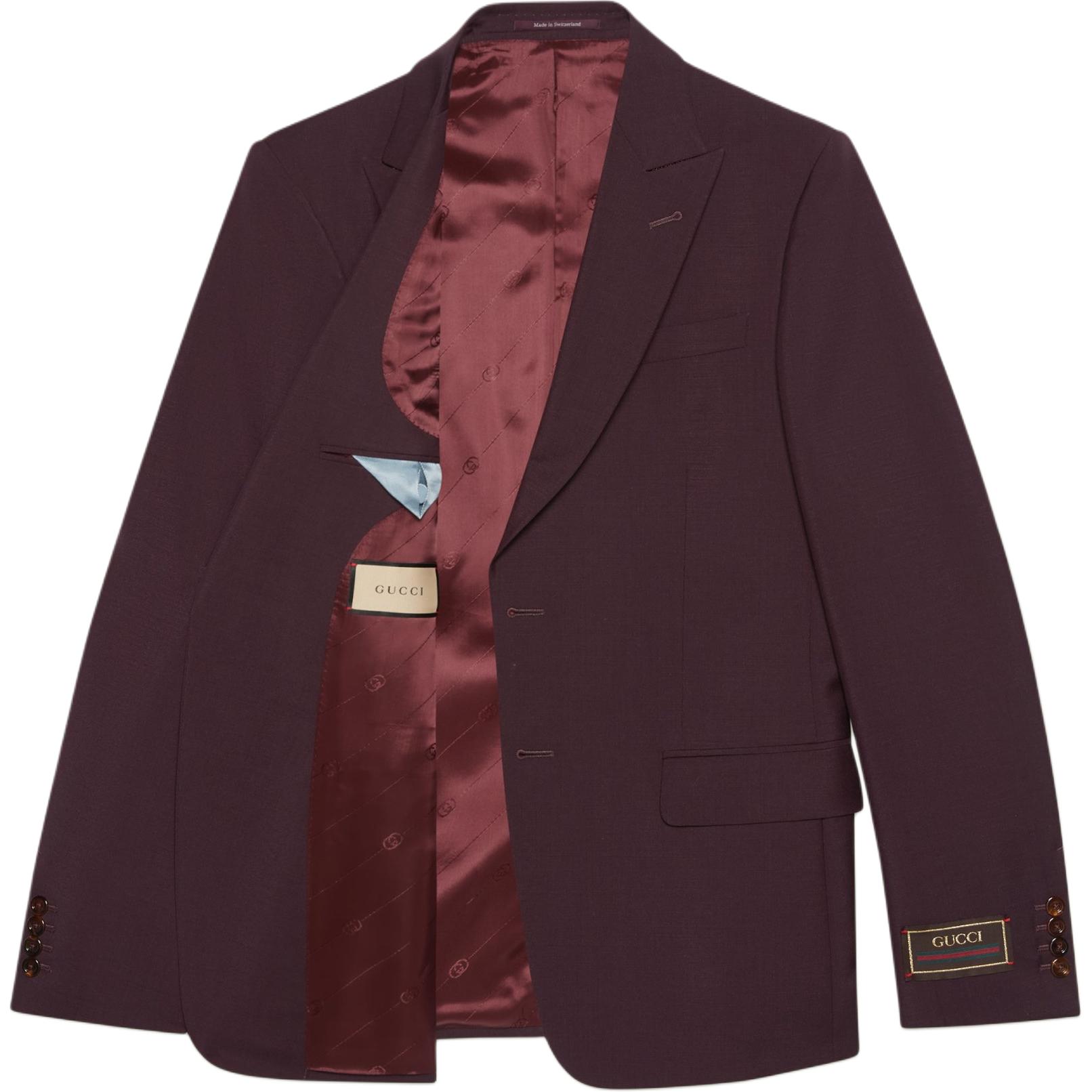 Lookbook GUCCI  Brown Love Parade Single-Breasted Suit with Logo Tag. 694603-Z592B-5634