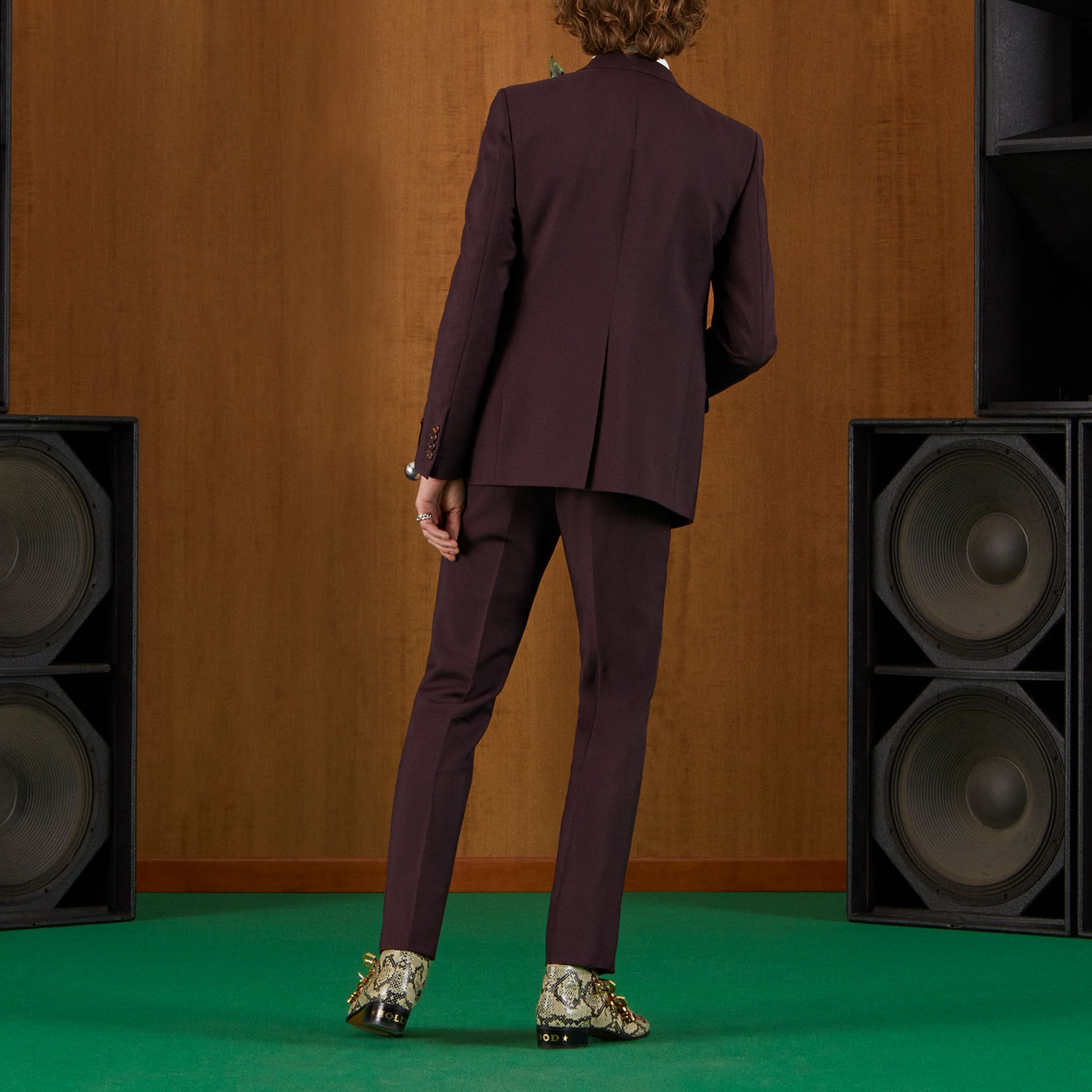 Details for GUCCI  Brown Love Parade Single-Breasted Suit with Logo Tag. 694603-Z592B-5634