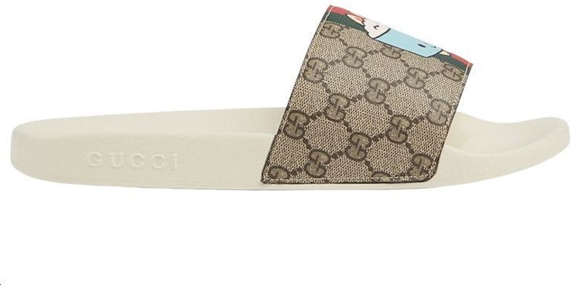 Beli Gucci Animal Web Slides 'Beige' 737519-FABN0-8919 Novelship