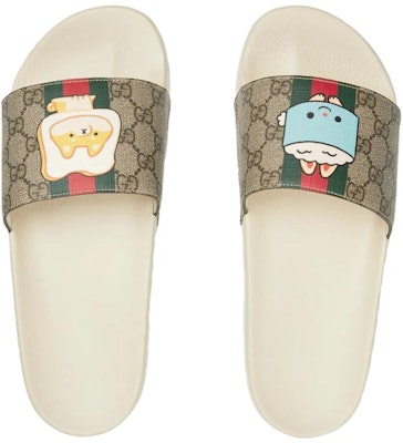 Gucci Animal Web Slides Beige 737519-FABN0-8919 Purchase Gucci Animal Web Slides Beige 737519-FABN0-8919