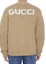 Shop GUCCI Kardigan Rajut Lengan Panjang V-Neck Cokelat Solid 761541-XKDK4-2296