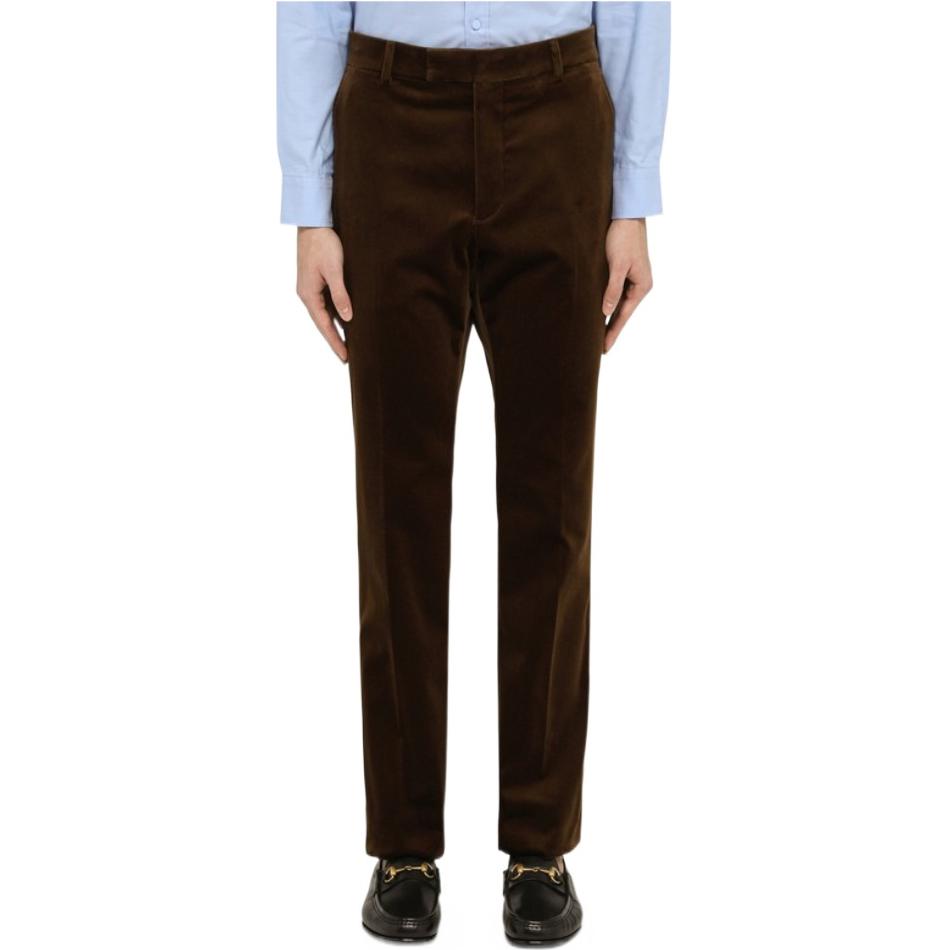 GUCCI  Brown Straight-Leg Zipper Casual Pants 702094-ZALC6-2010