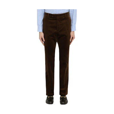GUCCI Brown Straight-Leg Zipper Casual Pants 702094-ZALC6-2010